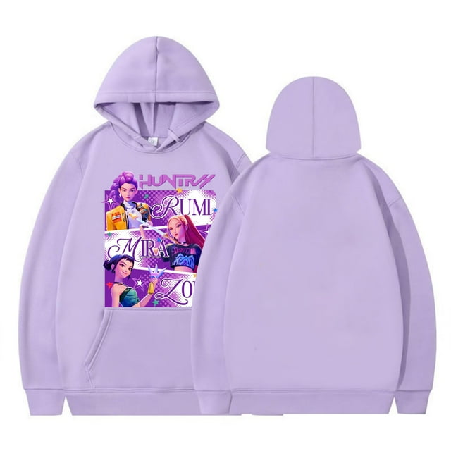 Moonsky Sudadera con capucha de moda para mujer de la cantante pop Dem/0n HUNTR/X con jersey corto, suave y cómoda, top de manga larga para uso informal en primavera, otoño e invierno. L