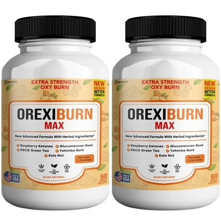 Orexiburn Max Extra Strength Weight Management Supplement, 120 Capsules, with Raspberry Ketones, Green Tea & L-Carnitine