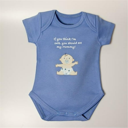 Little Ashkim BSCASMOMB69 Cute As Mommy Boy Bodysuit - Blue, 6-9 Months