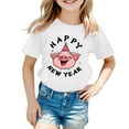 thumbnail image 2 of Toddler Girls Boys Easter Summer Short Sleeve Letter Carton Prints T Shirt Tops For Children Clothes Soft Pink 110(2 Years-3 Years), 2 of 4