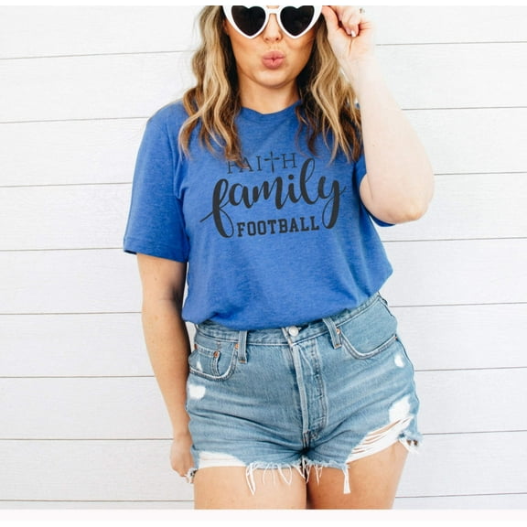 FAITH FAMLILY FOOTBALL Graphic Short sleeve T-Shirt