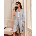 thumbnail image 4 of EKOUAER Robes for Women Knee Length Bathrobe Lightweight Kimono Robe 3/4 Sleeve Loungewear Soft Sleepwear with Pockets, 4 of 6