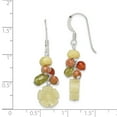 thumbnail image 2 of White Sterling Silver Earring Drop & Dangle Women'S Peridot Green Aventurine Jade Unakite Carnelian 35 mm 10, 2 of 2