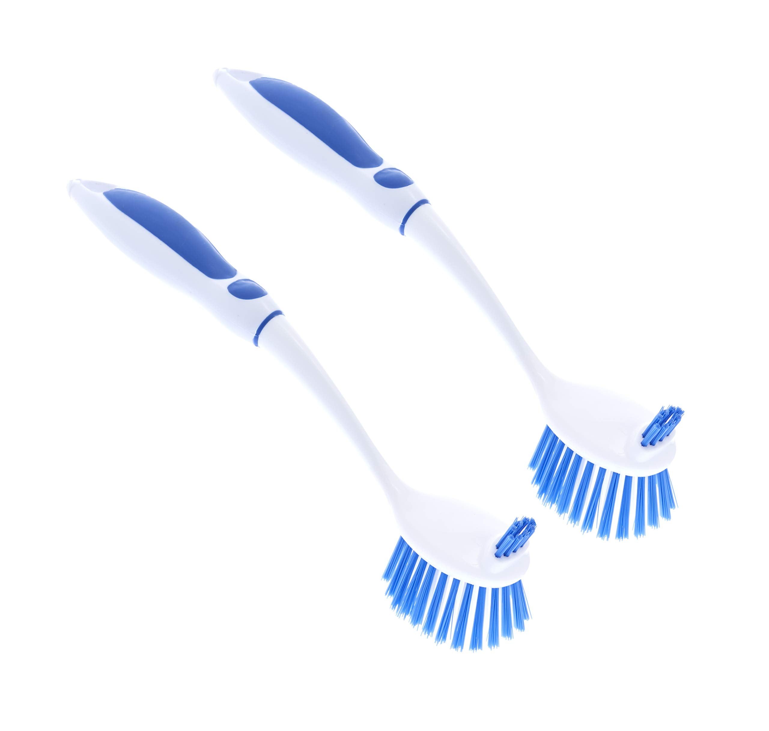 Superio Dish Washing Scrubber and Vegetable Brush 2 Sided Bristles–Blue (2 Pack)