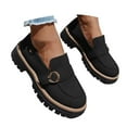 thumbnail image 3 of Xiaoxatg Women's Casual Shoes Stylish Solid Color Platform Mary Jane On Comfortable Leather Loafers for Everyday Walking Needs 7.5 Black, 3 of 9