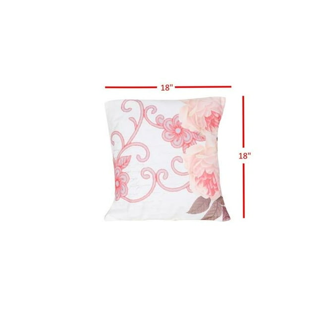 DiscountWorld HD-4908-TP Coussin Décoratif pour la Décoration Intérieure - Lot de 2&44; Fleurs Roses