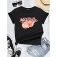 thumbnail image 2 of FIUFY Womens Antique Floral and Planet Graphic T-Shirts Crew Neck Short Sleeve Tops, 2 of 5