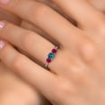 thumbnail image 4 of Gem Stone King 925 Sterling Silver London Blue Topaz and Red Created Ruby Engagement Ring for Women | 1.20 Cttw | Round 5MM | Gemstone November Birthstone | Size 5, 4 of 6