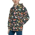 thumbnail image 2 of Fotbe Autumn Fox Owl Pattern Youth Pullover Hooded Sweatshirt, Boys Hoodie, Kangaroo Pocket Hoodie for Kids Girls -Large, 2 of 6