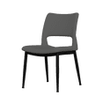 thumbnail image 6 of Hassch Set of 2 Contemporary Dining Chairs in Gray, PU Leather Side Chairs with Upholstered Seat and Metal Legs, Easy to Assemble, 6 of 8