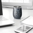 thumbnail image 3 of 12oz Stemless Wine Tumblers Black Leopard Pattern Vacuum Insulated Stainless Steel Travel Tumbler Cups Mug with Lid and Straw for Champaign,Cocktail,Beer with Cleaning Brush, 3 of 5