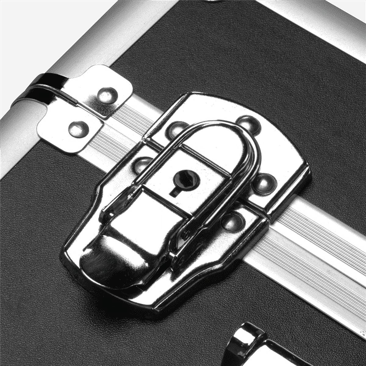 4 360-degreed Wheels 3-in-1 Professional Aluminum Artist Rolling Trolley Makeup Train Case Cosmetic Organizer Makeup Case for Beauty Chains W/shoulder Straps (Black)