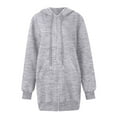 thumbnail image 4 of Resicozy Women's Zip Up Hoodies Plus Size Long Tunic Sweatshirts Casual Fashion Fall Jacket Coat with Pockets Light Gray S, 4 of 5