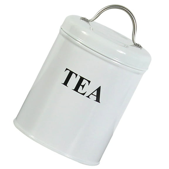 FONDOTIN Loose Tea Container Coffee Bean Tin White 1Pack