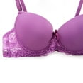 thumbnail image 2 of Women Girls Bra Gather Adjustable Seamless Push Up Wireless Front Button Lace Underwear Purple 80B, 2 of 8