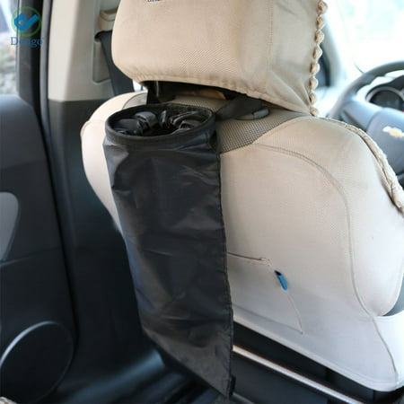 Deago 4Pcs Car Trash Bags Car Trash Can Hanging Detachable Garbage Bag Back Seat Car Garbage Bag for Outdoor Traveling Home Use Car Storage Bags