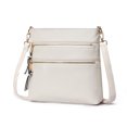 thumbnail image 3 of Bolso Bandolera Piel Auténtica Con Múltiples Bolsillos Cruzado para Mujer () Blanco, 3 of 4