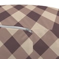 thumbnail image 3 of Geometric Pouf Cover with Zipper, Repeating Pattern with Diagonal Checkered Motif Illustration, Soft Decorative Fabric Unstuffed Case, 30" W X 17.3" L, Warm Taupe Dark Taupe, by Ambesonne, 3 of 5