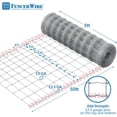 thumbnail image 3 of Fencer Wire Cattle Panel, Hog Panel, Farm Fence, Galvanized Welded Wire Fence Roll 5' x 50', 15/13.5 Gauge, Graduated Mesh (4"-9"), Animal Barrier for Cattle, 3 of 8