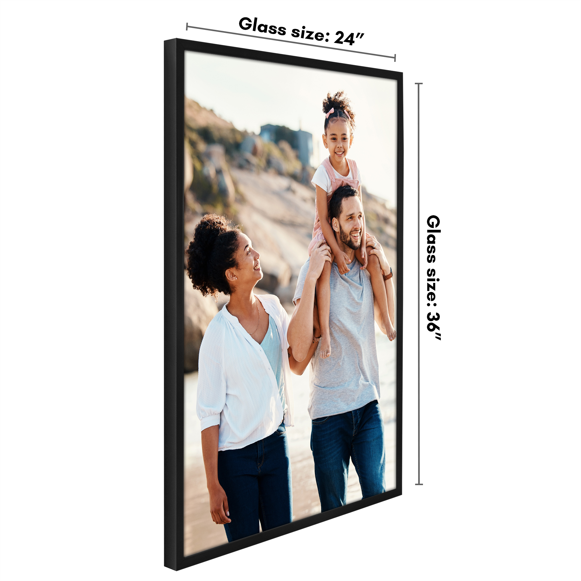 Americanflat 24x36 Poster Frame with Polished Plexiglass Soho Collection Gallery Style Deep Molding - Black