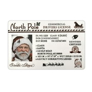 Mosey Christmas Santa Driver License Funny Realistic Rectangle Reusable Santa Claus Losing Sleigh Flight License Card Toy Xmas Party Kids Gifts
