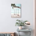 thumbnail image 3 of Beach Seaside Canvas Wall Art: Coastal Coconut Trees Painting Ocean Swing Hanging on Palm Tree Picture Seascape Sunset Artwork Decor for Living Room Bathroom 16" x 12", 3 of 6