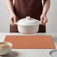 thumbnail image 4 of REGALWOVEN Cotton and Linen Placemats, Set of 4 Rustic Placemats for Dining Table Decor Washable Kitchen Table Mat Wipe Clean Orange 18.1x11.8inch, 4 of 6