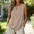 thumbnail image 4 of 1 PC Camisole Tops for Women Cotton Linen V-Neck Sleeveless Loose Fit Shirt-Style Tank Top Sleeveless Tops for Women, 4 of 4