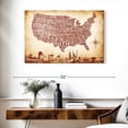 thumbnail image 3 of Elephant Stock Rustic Usa Map Wall Art - Horizontal Canvas Wall Art - Living Room Wall Decor - Map Canvas - Red And Brown Decor - 39" x 26", 3 of 8