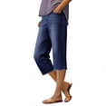 thumbnail image 6 of Womens Capri Jeans Stretchy Frayed Raw Hem Wide Leg Cropped Jenas with Pockets 2026 Summer High Waisted Denim Pants, L, 6 of 9