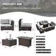 thumbnail image 5 of Grezone Outdoor Garden 12 Piece Patio Furniture with 43" 55000BTU Gas Propane Fire Pit Table Rattan Wicker Sectional Set, Grey, 5 of 9
