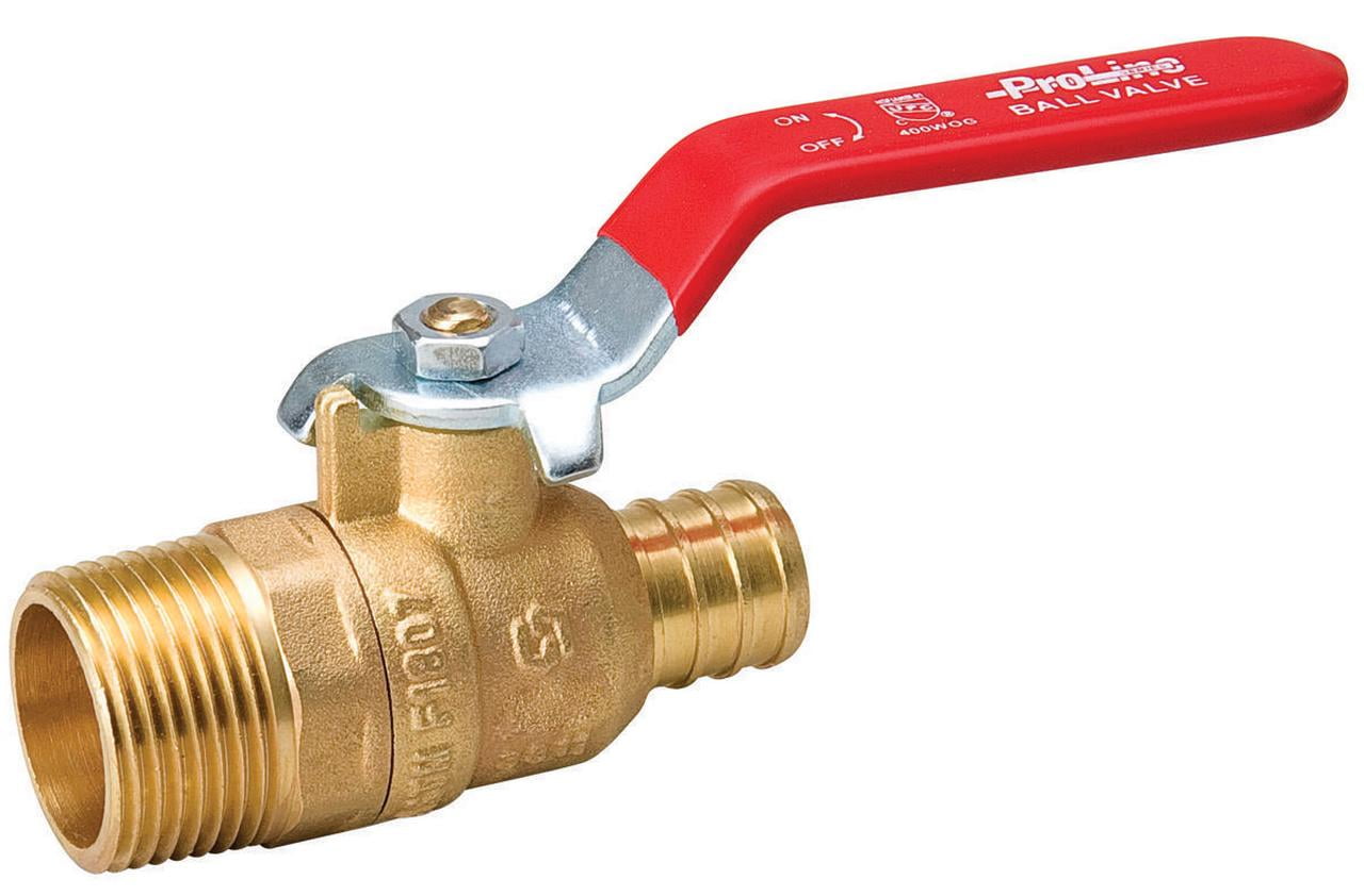 Mueller ProLine Full Port Ball Valve, 3/4 in, MIP X PEX, 400 psi WOG
