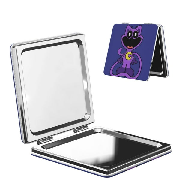 Zufioo Smiling Critters for Portable Pocket Makeup Mirror, Foldable Handheld Magnifying Beauty Mirror Suitable for Wallet Handbag for Women-Square