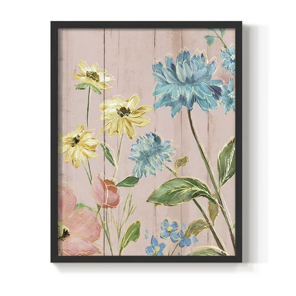 Wildflower Flutter IV Framed Print - Solid Wood in Single Picture Frame Solid Wood 2 Framed Print