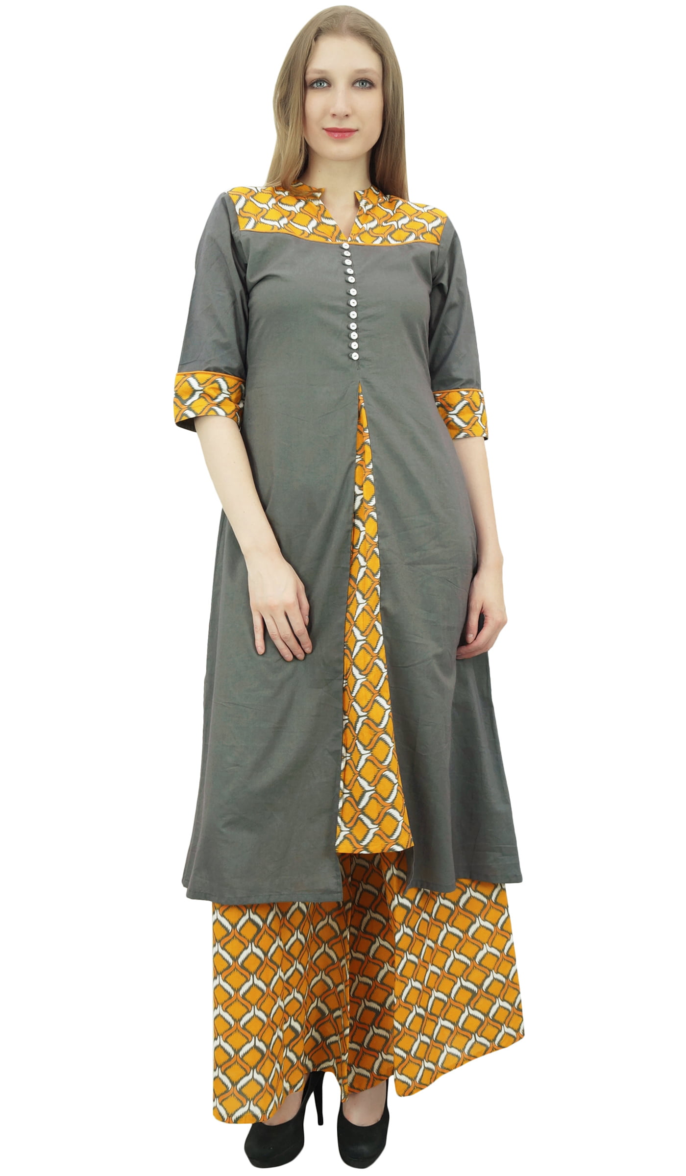 Aline kurti with Ankle length pant Co-ord set - Trendy Desi
