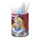 thumbnail image 1 of Alicia en el País de las Maravillas-theme Cylinder Pen Holder Pencil Organizer with Flannel Lining PVC Leather Material Cardboard Base for study work 10*8CM, 1 of 6