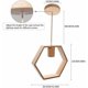thumbnail image 5 of Lámpara colgante LED de madera nórdica, luces colgantes de geometría simple europea para restaurante, cuerpo de lámpara de madera de caucho y hierro forjado con longitud de cadena ajustable, 5 of 5