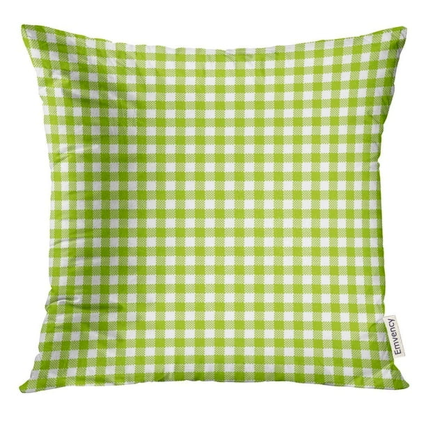 ARHOME Abstract Gingham Pattern in Lime Green Birthday Pillow Case 16x16 Inches Pillowcase