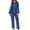 Blue, variant on WREESH Womens Loungewear Set Fashion Home Wear Pajamas Two Piece Suit Long Sleeve Pants Pajama Sets Homewear Blue