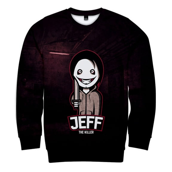 Jeff The Killer Crewneck Fashion Sweatshirt Hip Hop Pullover Cosplay Long Sleeve