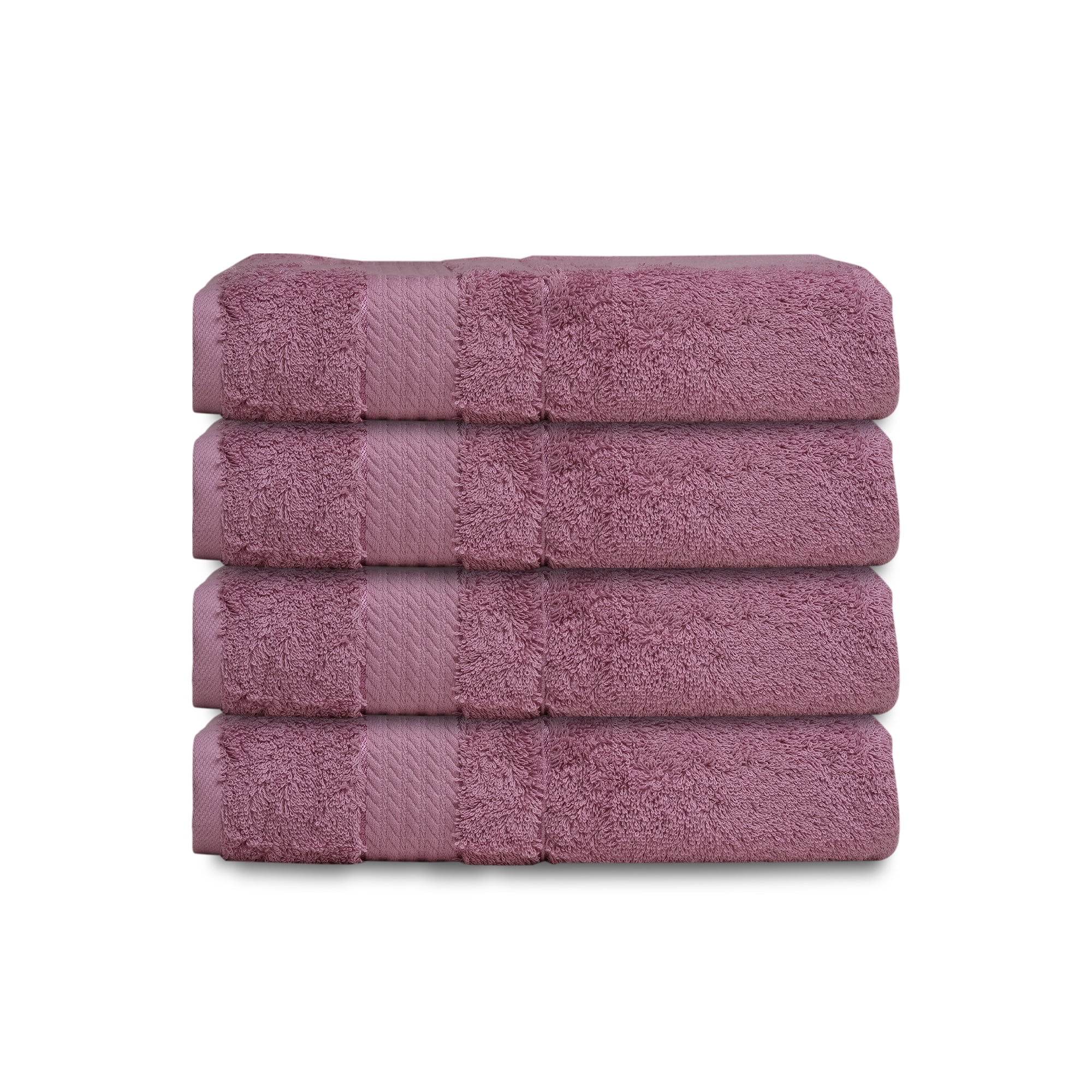 Melissa Linen 100% Turkish Cotton Hand Towels, 4-Pack, Lilac Purple, 550 GSM