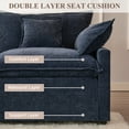 thumbnail image 4 of LAKPS 4-Seater Sectional Sofa Bed, Chenille Cloud Couch for Living Room, Navy, 4 of 8