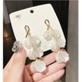 thumbnail image 2 of S925 Silver Needle net red simple long shell flower earrings female fresh everything match temperament shell flower tassel earrings female, 2 of 8