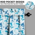 thumbnail image 5 of Kitchen Curtains 24 Inch Short - 3 Panel Set, Shark Whale Dolphin Ocean Theme, Rod Pocket Window Curtain, 100% Polyester for Nautical Farmhouse Kitchen, Easy Wash, 5 of 6