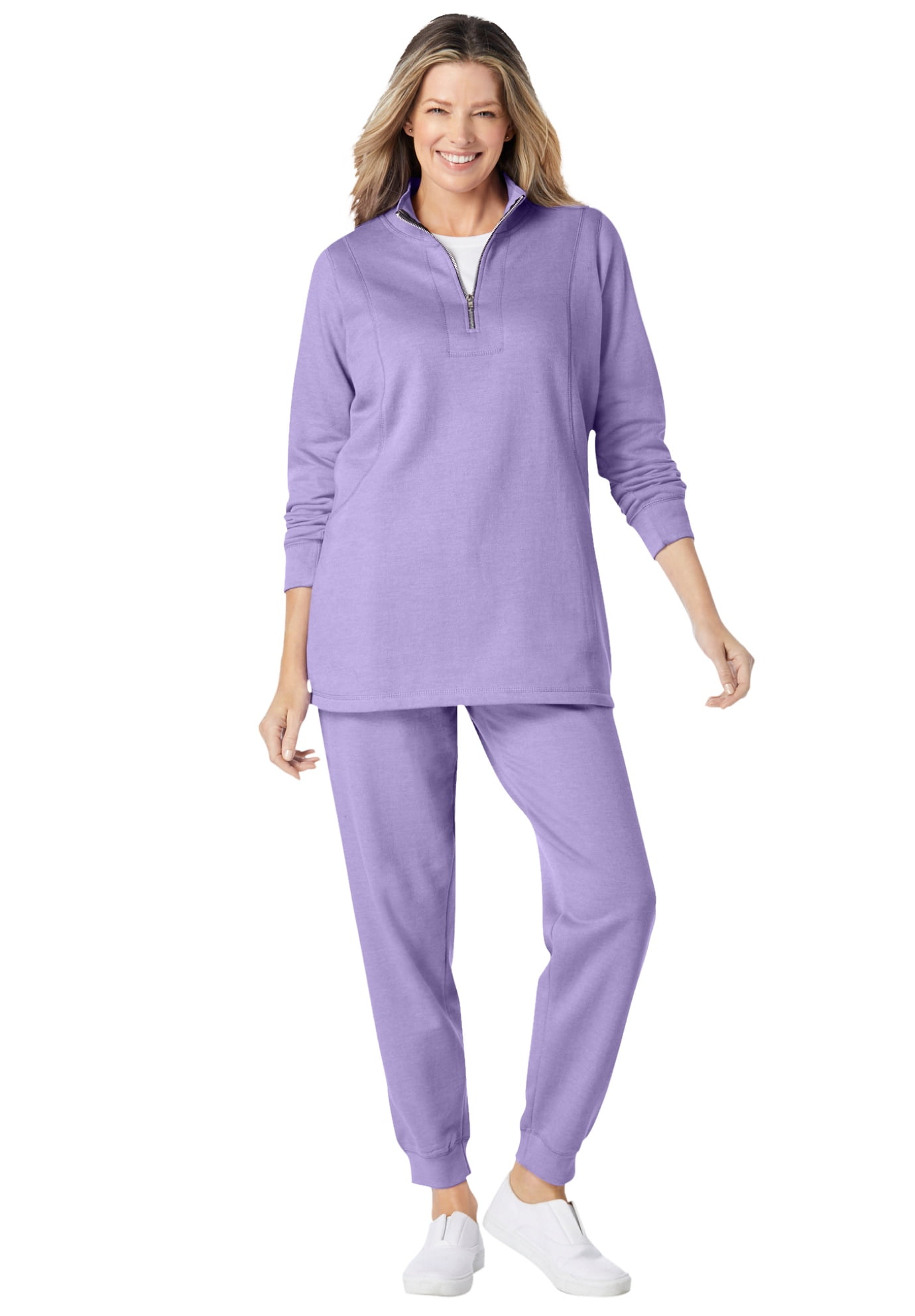 Woman Within Womens Plus Size 2 Piece Fleece Sweatshirt Set