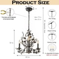 thumbnail image 2 of Contemporary 3-Light Dark Bronze Leaf Chandelier Elegant Interior Lighting With Crystal Accents For Dining Room Foyer, 2 of 5