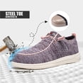 thumbnail image 2 of LARNMERN Widen Steel Toe Shoes Loafers Women Non-slip Safety Shoe Comfortable Breathable Walking Sneakers Shoes, 2 of 7