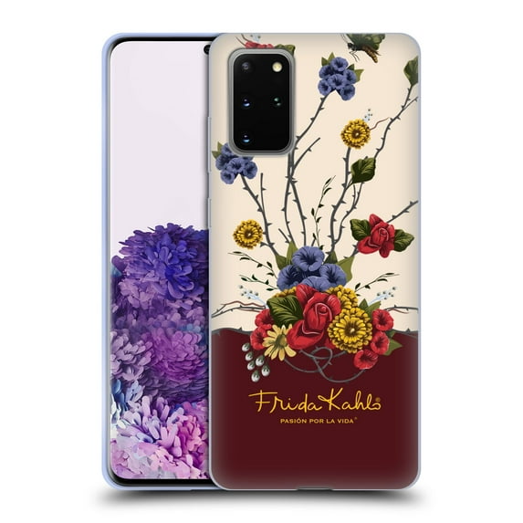 Head Case Designs Officially Licensed Frida Kahlo Red Florals Shrub Soft Gel Case Compatible with Samsung Galaxy S20+ / S20+ 5G