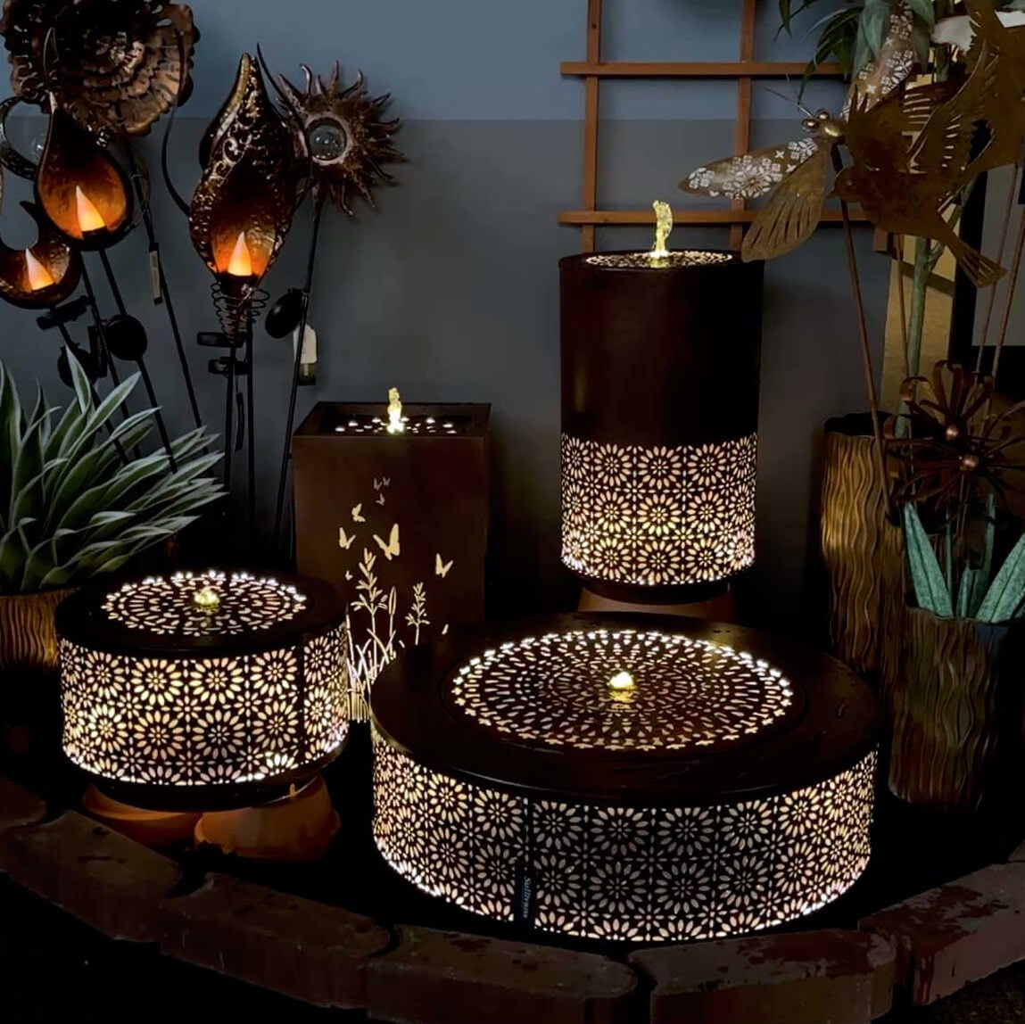 Sullivans 10.5" Large Pierced Copper Fountain, Metal