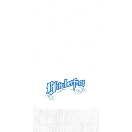 25 White Oktoberfest Dinner Hand Towels Paper Napkins with a Turquoise Color Oktoberfest Logo